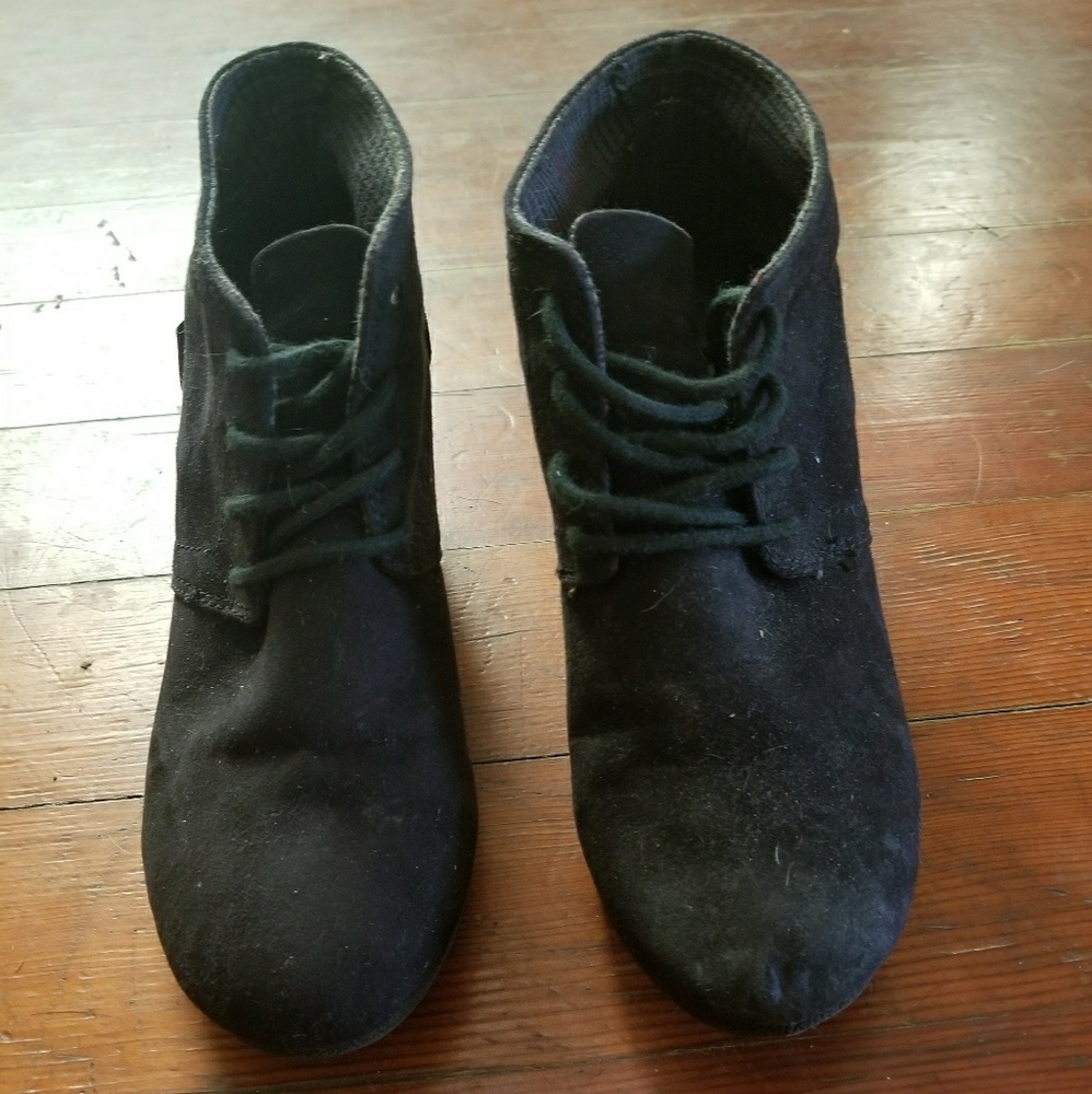 Suede Wedge Booties